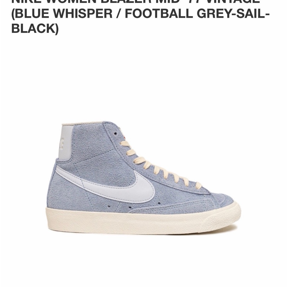 😍NWT😍 NIKE WOMEN BLAZER MID '77 VINTAGE (BLUE WHISPER/FOOTBALL GREY-SAIL) W 8.5 - Picture 15 of 15